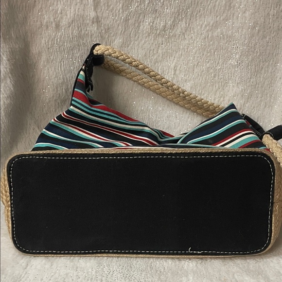 Striped multi Striped Hobo Bag rope handles - Picture 7 of 9